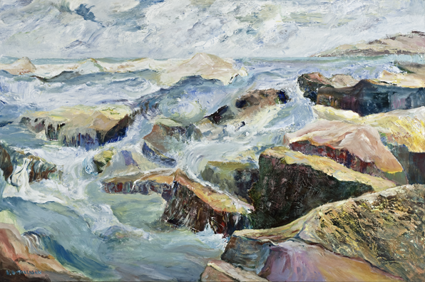 acrylic on canvas painting titled "Approaching"