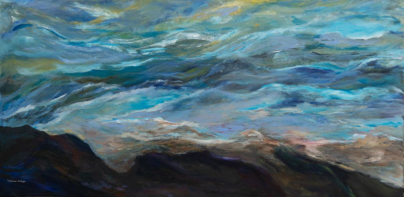 acrylic on canvas painting titled "Layers Of Ocean"