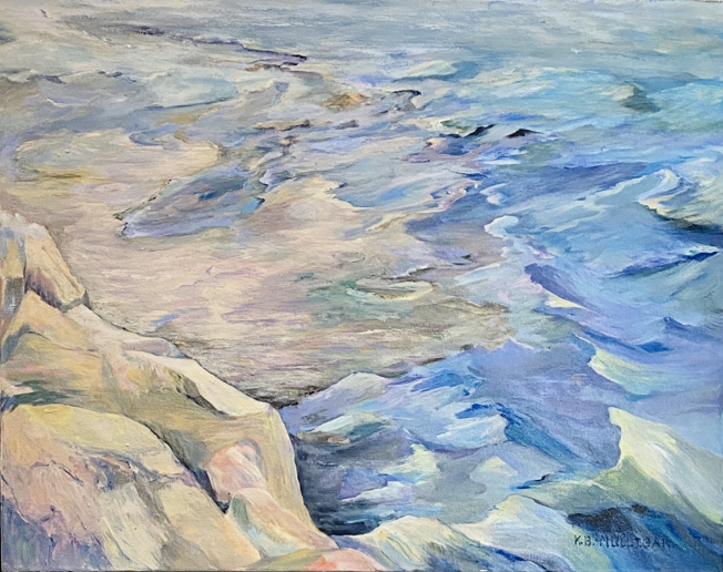 acrylic on canvas painting titled "Looking Down"