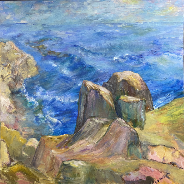 acrylic on canvas painting titled "Overlook Ledge"