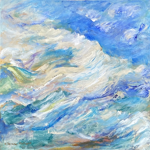 acrylic on canvas painting titled "Playing In The Water 2"