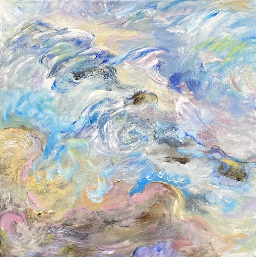 acrylic on canvas painting titled "Playing In The Water 3"