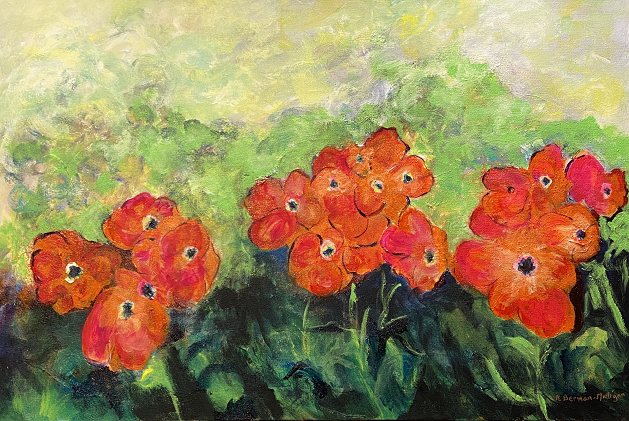 acrylic on canvas painting titled "Popping With Energy"
