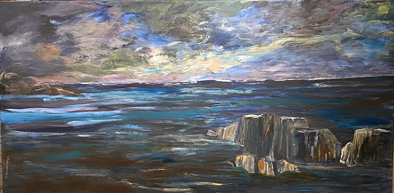 acrylic on canvas painting titled "Quiet Night"