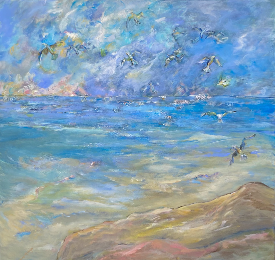 acrylic on canvas painting titled "Rising"