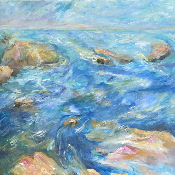 acrylic on canvas painting titled "Running By"