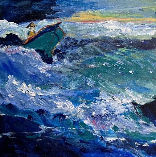 acrylic on canvas painting titled "Turbulence"