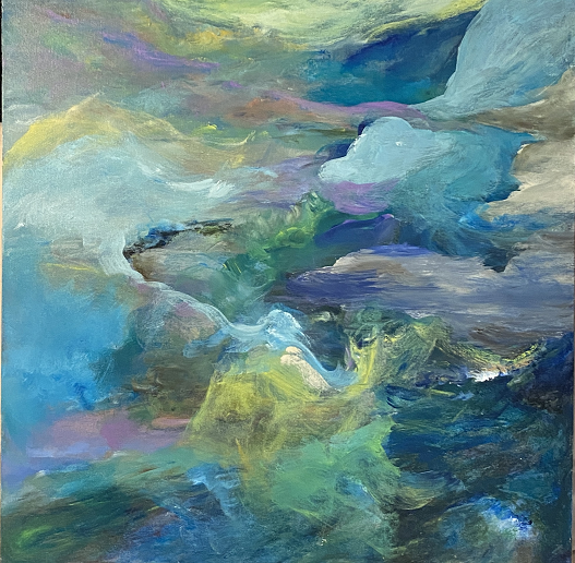 acrylic on canvas painting titled "Up In The Clouds"
